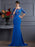 Trumpet/Mermaid Scoop 1/2 Sleeves Long Chiffon Dresses - Prom Dresses