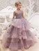 Flower Girl Dresses Jewel Neck Sleeveless Lace Kids Social Pageant Dresses