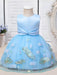 Flower Girl Dresses Jewel Neck Polyester Sleeveless Polyester Cotton Tulle Knee-Length A-Line Embroidered Kids Party Dresses