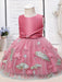 Flower Girl Dresses Jewel Neck Polyester Sleeveless Polyester Cotton Tulle Knee-Length A-Line Embroidered Kids Party Dresses