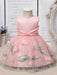 Flower Girl Dresses Jewel Neck Polyester Sleeveless Polyester Cotton Tulle Knee-Length A-Line Embroidered Kids Party Dresses