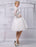 Tulle Knee-Length Spaghtti A-line Wedding Dress With Long-sleeves Lace Wrap misshow