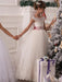 Flower Girl Dresses Jewel Neck Tulle Sleeveless Ankle Length Princess Silhouette Bows Kids Party Dresses