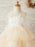 Flower Girl Dresses Jewel Neck Tulle Sleeveless Knee-Length Princess Silhouette Beaded Kids Pale Mauve Party Dresses