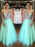 Tulle V-Neck Sleeveless A-line Floor-Length With Beading Dresses - Prom Dresses