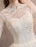 Tulle Wedding Dresses Ivory Illusion Neckline Half Sleeve Floor Length Princess Bridal Dress