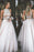 Two Piece A-Line Ivory Sleeveless High Neck Tulle Beading Long Prom Dresses - Prom Dresses