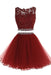 Two Piece Dresses A-line Tulle Appliqued Homecoming Gown with Beads - Prom Dresses