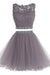 Two Piece Dresses A-line Tulle Appliqued Homecoming Gown with Beads - Prom Dresses