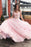 Two Piece Floor Length Tulle Prom Lace Long Off the Shoulder Dress with Flower - Prom Dresses