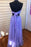 Two Piece Halter Lavender Prom With Beading Floor Length Tulle Evening Dress - Prom Dresses