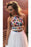 Two Piece High Neck Long Prom with Appliques Unique Sleeveless Party Dress - Prom Dresses