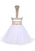 Two Piece Jewel Tulle Homecoming with Beads White Short Mini Prom Dress - Prom Dresses