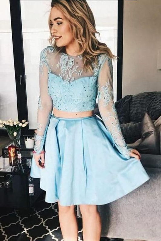 Two Piece Long Cute Short Formal Dresses For Juniors Cheap - Bridelily Two Piece Long Cute Short Formal Dresses For Juniors Cheap - Bridelily