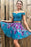 Two Piece Turquoise Off Shoulder Beading Lace Floral Homecoming Dresses - Prom Dresses