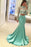 Two Pieces High Neck Long Sleeve Lace Prom Dresses Sexy Mermaid Evening Dress - Prom Dresses