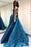 Unique Applique Formal A Line Elegant Ruched Long Prom Dresses - Prom Dresses