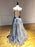 Unique Backless Lace Appliques Gray Long Prom Dresses, Backless Gray Lace Formal Dresses, Lace Gray Evening Dresses