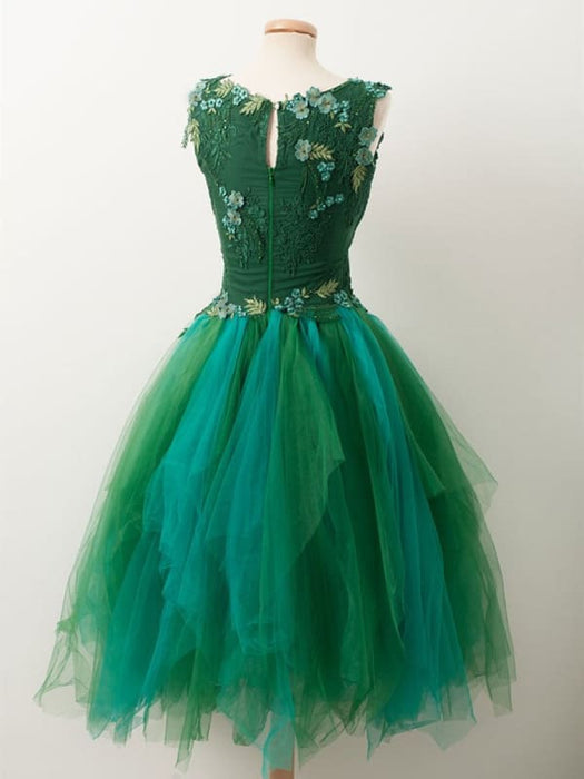 Green Beaded Lace Short Prom Dress A-Line Homecoming Dress - Bridelily Green Beaded Lace Short Prom Dress A-Line Homecoming Dress - Bridelily