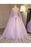 Unique Lilac Tulle Long Ball Gown Evening Dress with Flowers Puffy Quinceanera Dresses - Prom Dresses