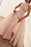Unique Mermaid High Neck Sleeveless Sweep Train Pearl Pink Lace Prom Dress - Prom Dresses