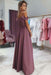 Unique Off the Shoulder Floor Length Prom with Side Slit A Line Long Formal Dress - Prom Dresses