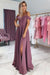 Unique Off the Shoulder Floor Length Prom with Side Slit A Line Long Formal Dress - Prom Dresses