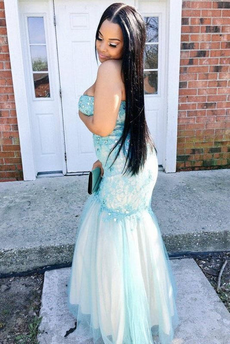 Unique Sweetheart Mermaid Plus Size Prom with Appliques Floor Length Dress - Prom Dresses
