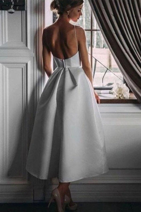 Unique Tea Length Satin Party Dress On Sale - Bridelily Unique Tea Length Satin Party Dress On Sale - Bridelily