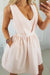 Unique V Neck Satin Homecoming Pocket Short Prom Dress with Open Back - Prom Dresses
