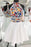 Unique White High Neck Prom Dresses A Line Sleeveless Short Homecoming Dress - Prom Dresses