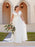 V Neck Appliques Lace Long Sleeve A Line Wedding Dresses - White / Floor Length - wedding dresses