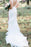 V Neck Backless Mermaid White Long Simple Wedding Dress - Wedding Dresses