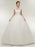 V-Neck Cap Sleeves Ball Gown Lace Wedding Dresses - Ivory / Floor Length - wedding dresses
