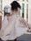 V-neck Half Sleeves Laces Ruffles Wedding Dresses - wedding dresses