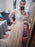 V-neck Lace Tulle Long Sleeve A-line Wedding Dress - wedding dresses