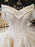 V-Neck Off-the-Shoulder Ball Gown Wedding Dresses Beaded Appliques - wedding dresses