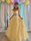 V Neck Open Back Yellow Lace Tulle Long Prom Dresses Yellow Lace Formal Graduation Evening Dresses - Prom Dress