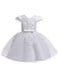 Flower Girl Dresses V Neck Short Sleeves Flowers Kids Party Dresses