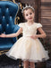 Flower Girl Dresses V Neck Short Sleeves Flowers Kids Party Dresses