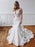 V Neck Sleeveless Backless Covered Button Mermaid Wedding Dresses - White / Floor Length - wedding dresses
