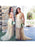 V-neck Sleeveless Sequin Sweep/Brush Train Tulle Plus Size Dresses - Prom Dresses
