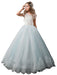 Flower Girl Dresses V-Neck Tulle Short Sleeves Ankle Length Ball Gown Bows Kids Pageant Dresses