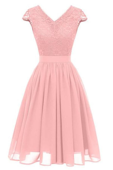 Vestidos Lace Dress Elegant Slim Party Dresses - Pink / S - lace dresses