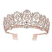 Vintage Handmade Rhinestone Womens Tiaras | Bridelily - Rose Gold White - tiaras