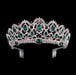 Vintage Handmade Rhinestone Womens Tiaras | Bridelily - Silver Green - tiaras