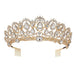 Vintage Handmade Rhinestone Womens Tiaras | Bridelily - Gold White - tiaras