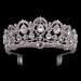 Vintage Handmade Rhinestone Womens Tiaras | Bridelily - Silver White - tiaras