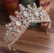 Vintage Handmade Rhinestone Womens Tiaras | Bridelily - Gold White - tiaras