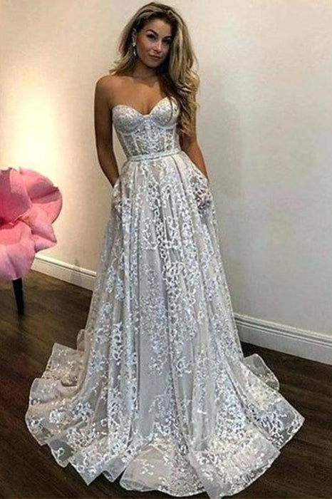 Vintage Ivory Sweetheart Beautiful Cheap Lace Wedding Dress - Wedding Dresses